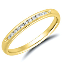 14K Channel Set Round Diamond Band
