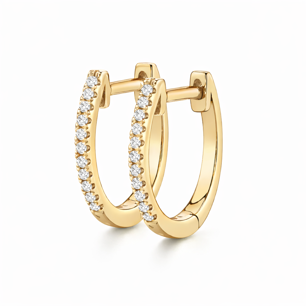 Shy Creation® Petite Pavé Classic Hoops