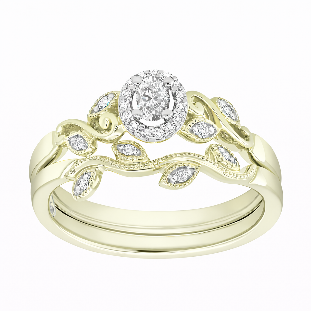 Two Hearts® Radiant Vine Oval Bridal Set