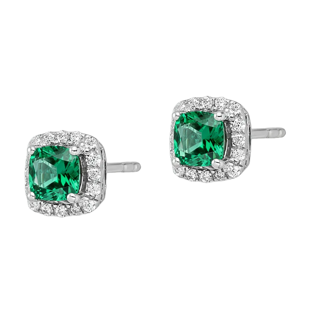 VividFlare Emerald Earrings