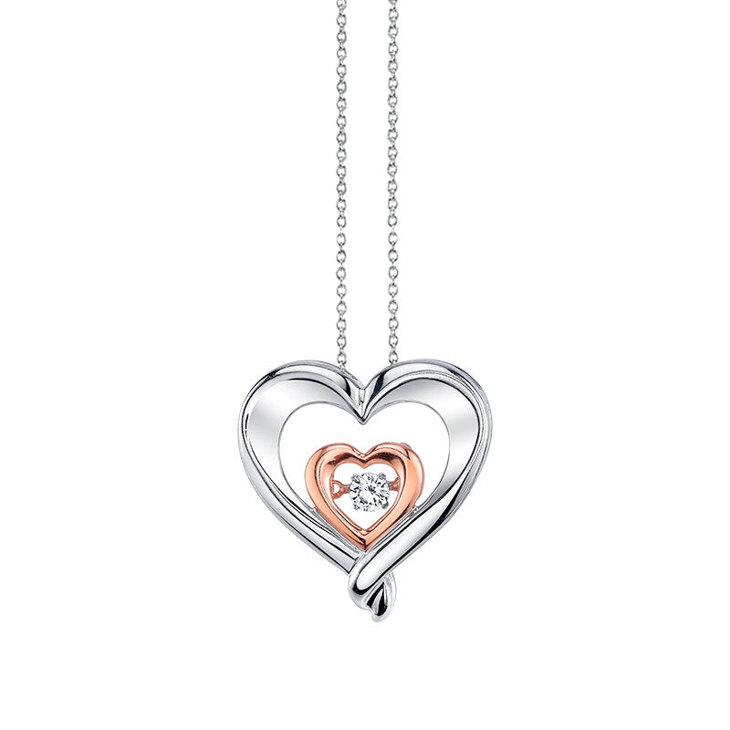 Kissing Hearts® Diamond Heart-in-Heart Pendant