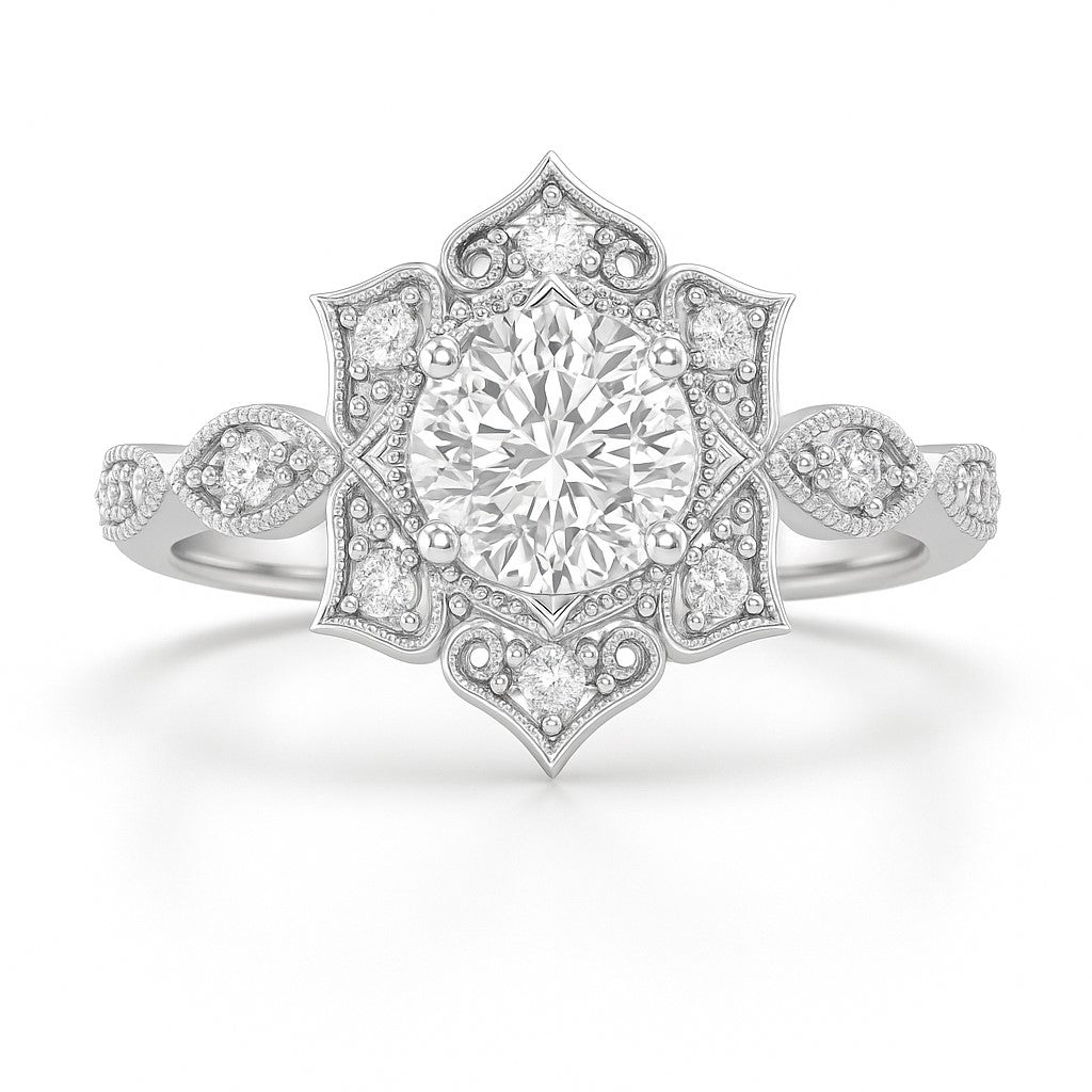 Love Story® Bloomcrest Round Diamond Engagement Ring
