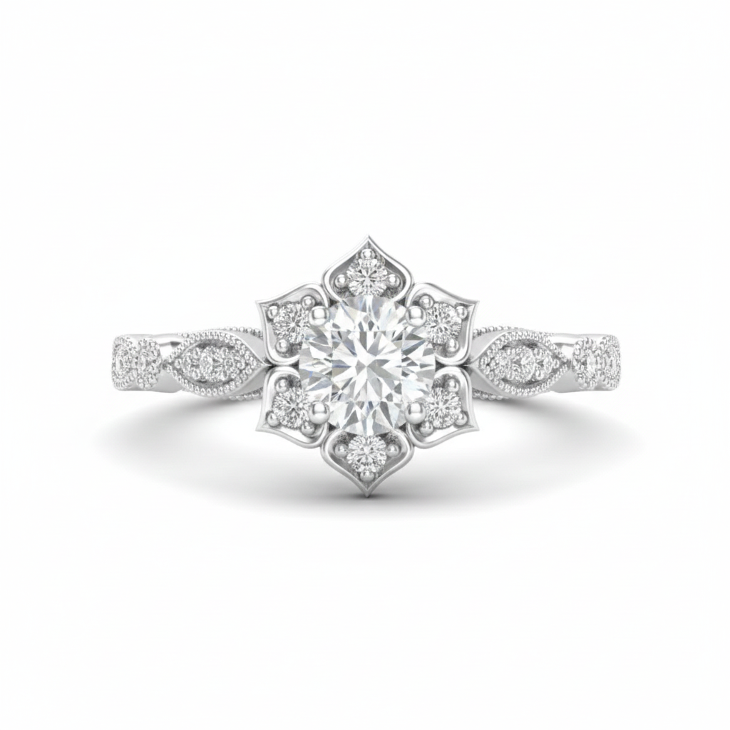Love Story® Bloomcrest Round Diamond Engagement Ring