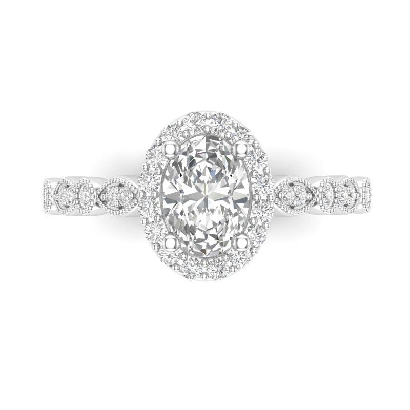 Love Story® Enchanted Halo Oval Diamond Engagement Ring