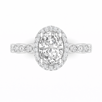 Love Story® Enchanted Halo Oval Diamond Engagement Ring