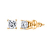 10K Princess Cut "Fine" Diamond Stud Earrings
