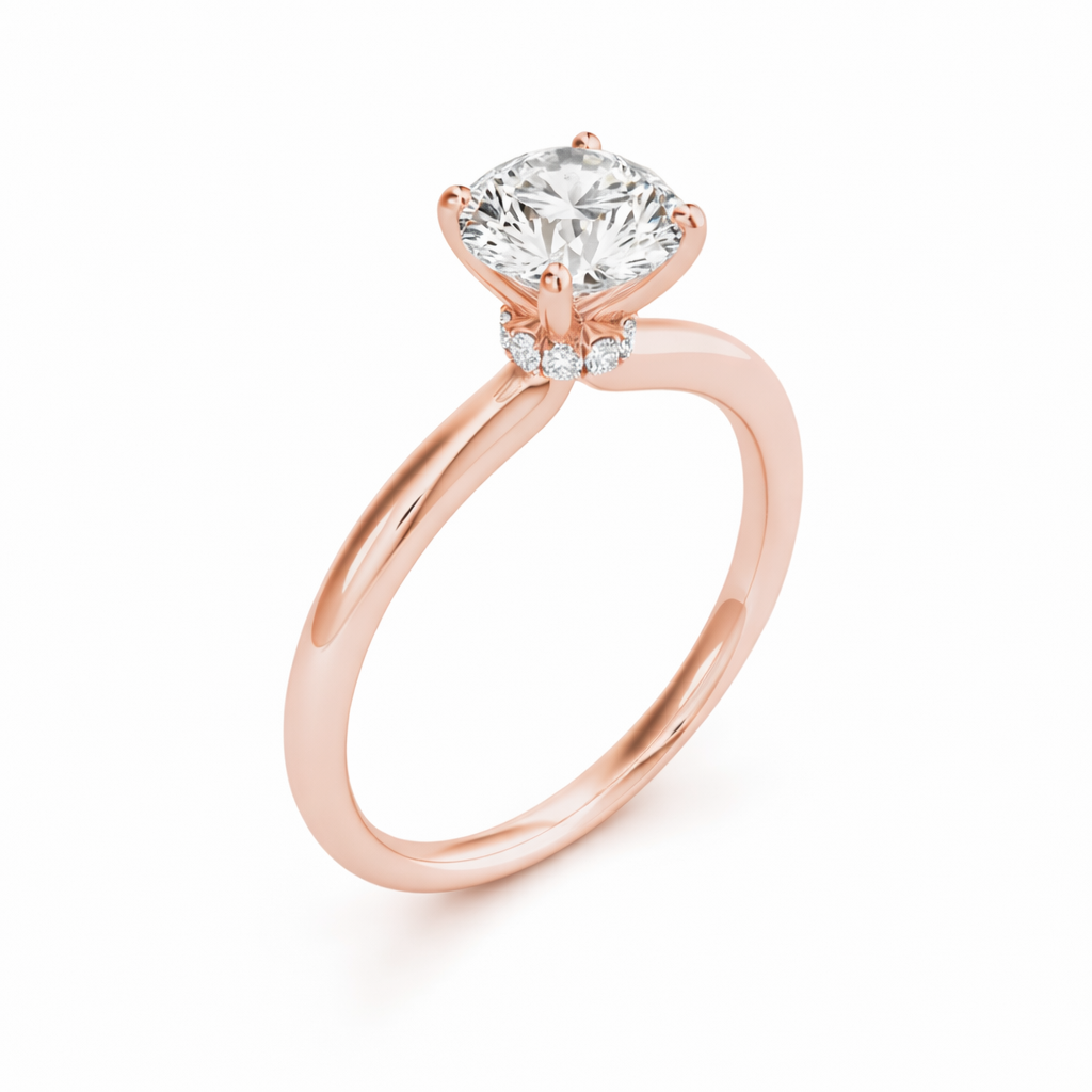 Secret Halo Round Diamond Engagement Ring