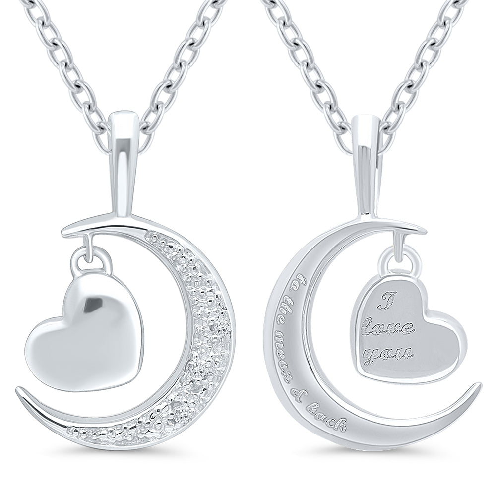 Tali & Tabi Silver Moonlight Heart Pendant