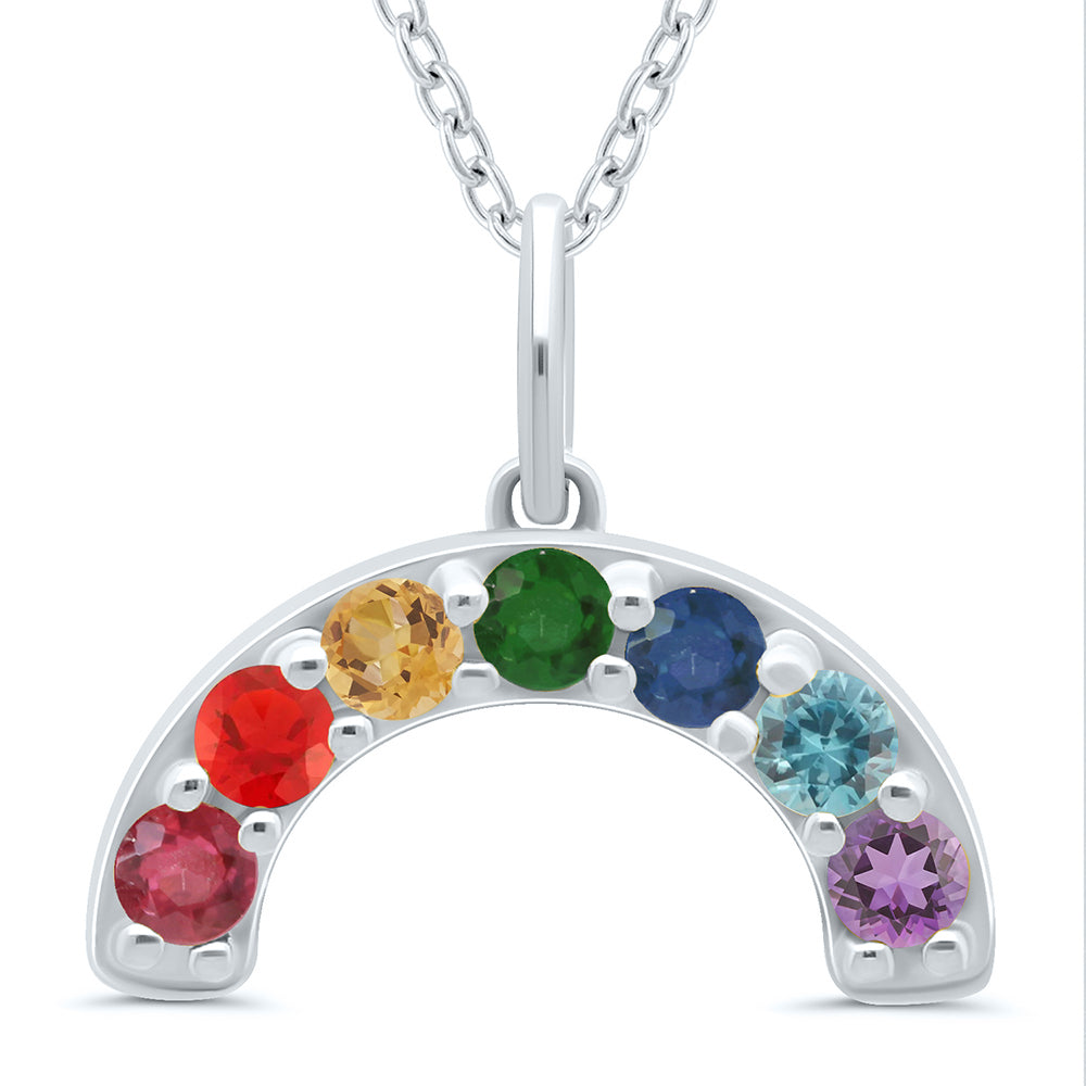 Tali & Tabi Silver Spectrum Rainbow Pendant