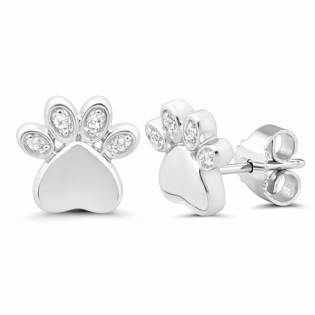 Tali &amp; Tabi® Paws of Love Diamond Studs