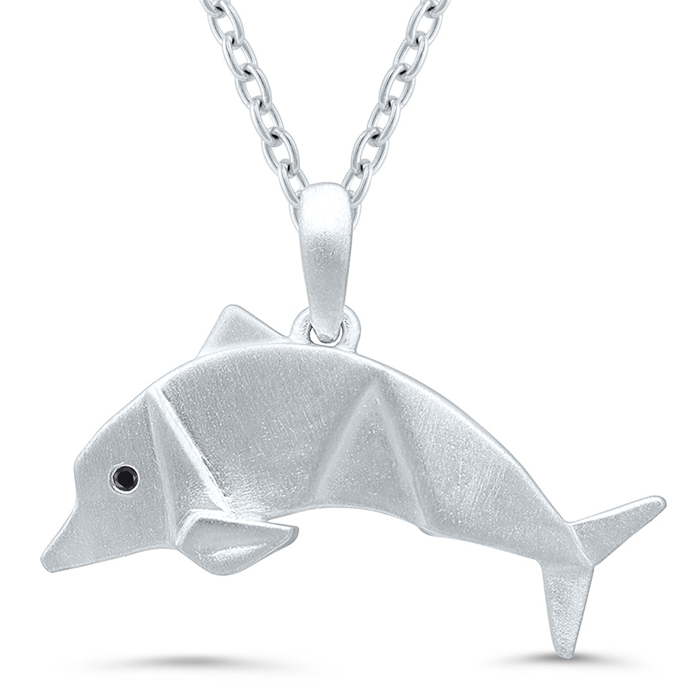 Origami Dolphin Pendant