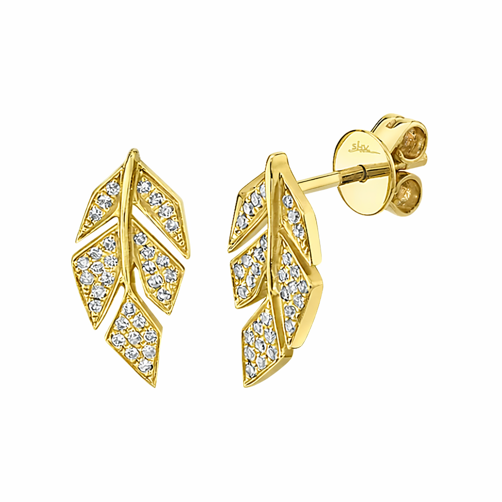 Shy Creation® Golden Driftleaf Stud Earrings