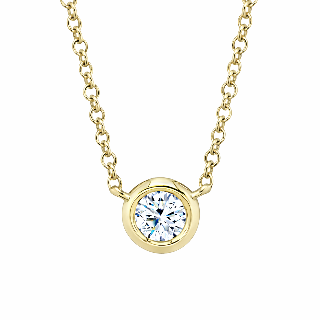 Shy Creation® Solstice Bezel Set Diamond Necklace Pendant