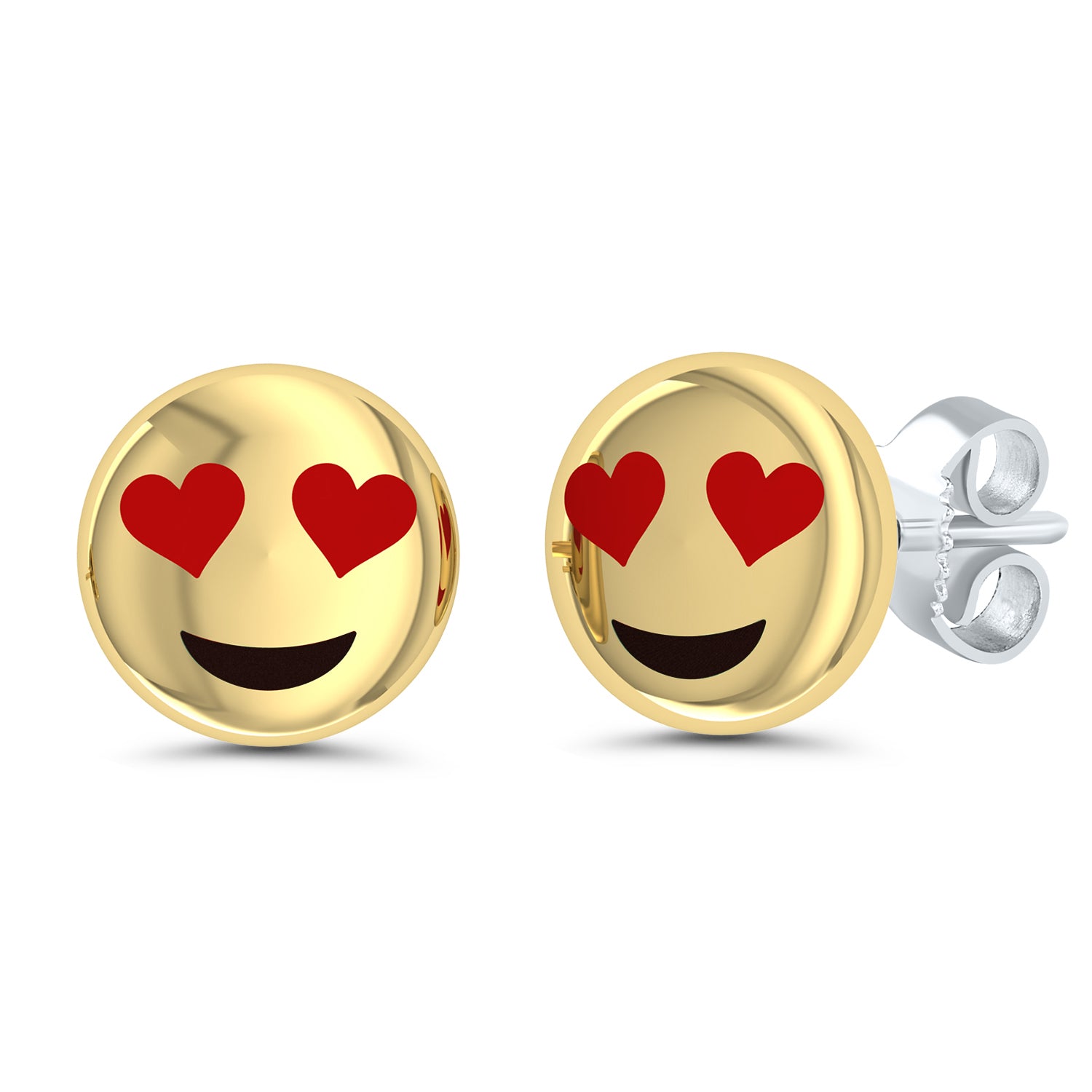 Tali & Tabi Heart Eyes Emoji Stud Earrings