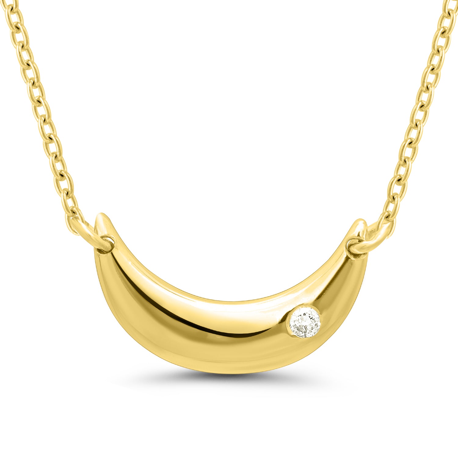 Tali & Tabi Lunar Gleam Diamond Crescent Pendant Necklace