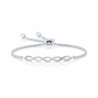 Infinity Twist Diamond Bolo Bracelet