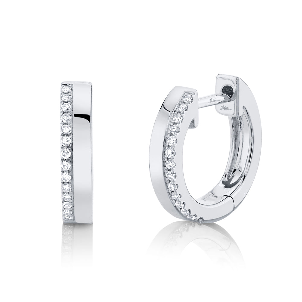 Shy Creation® Dual Edge Diamond Huggies