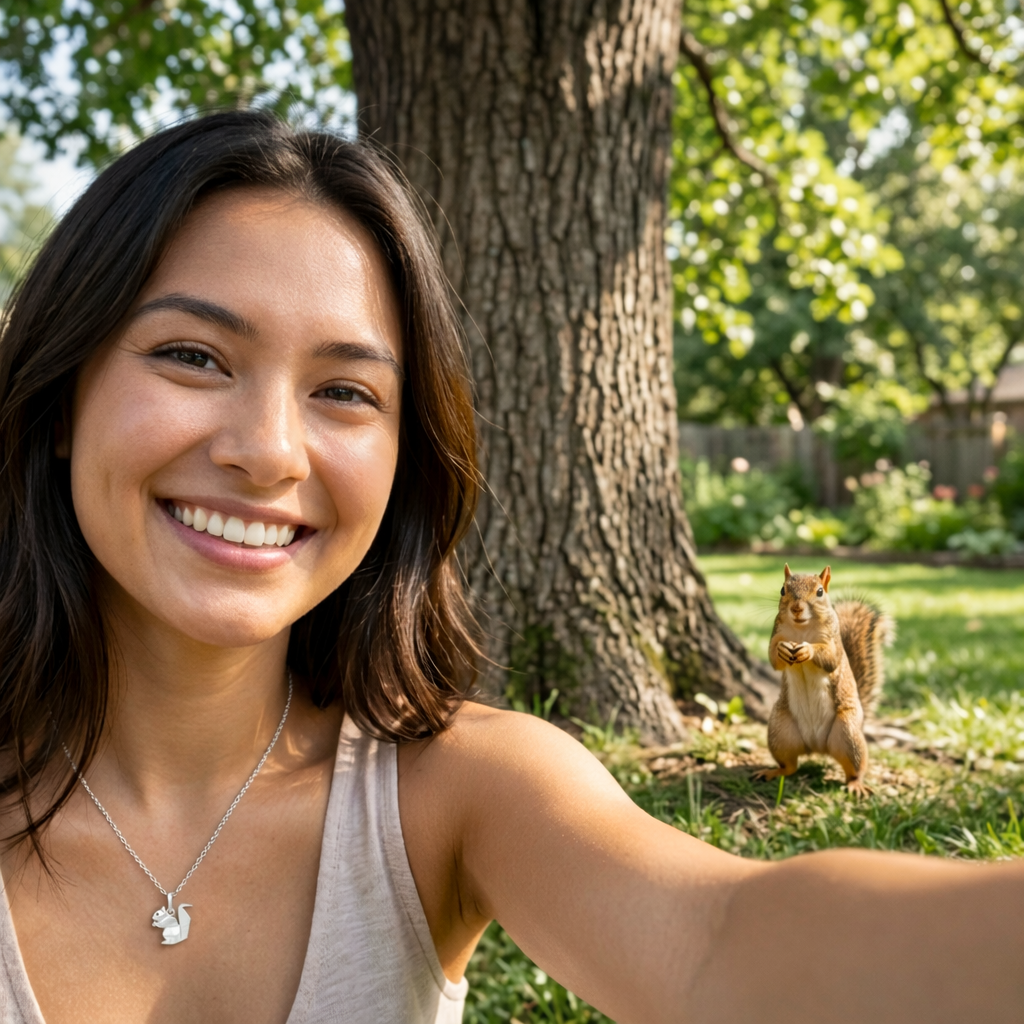 Origami Squirrel Pendant