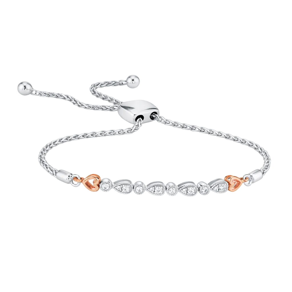Blushing Heart Diamond Bolo Bracelet