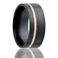 Heavy Stone® Rose Gold Pinstripe Zirconium Men's Band