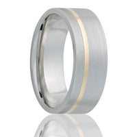 Heavy Stone® Yellow Gold Pinstripe Cobalt Men's Band