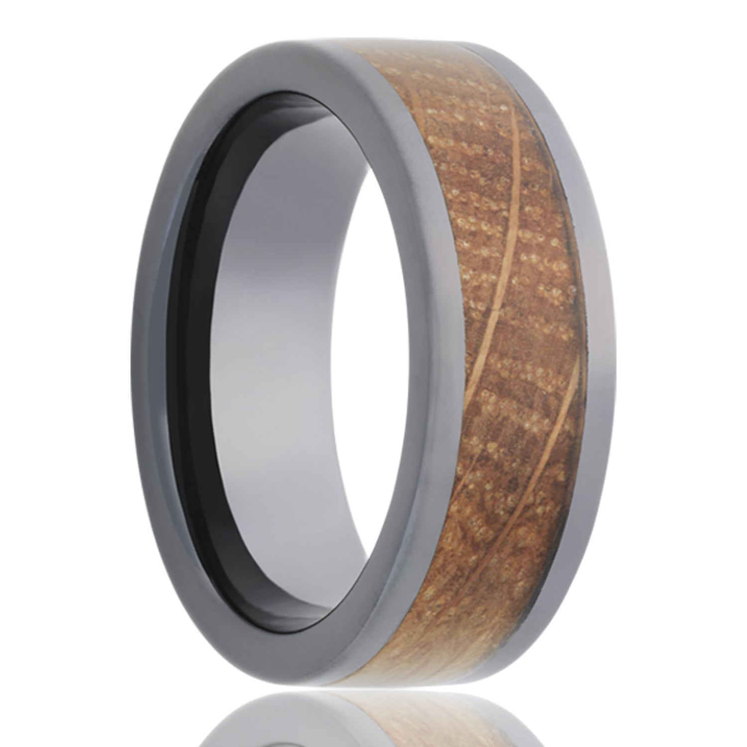 Heavy Stone® Whiskey Barrel Black Ceramic Men's Band
