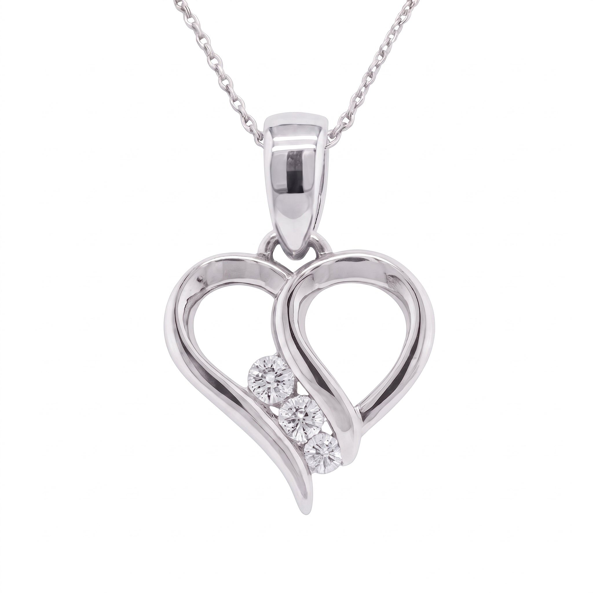 Triple Radiance Heart Pendant
