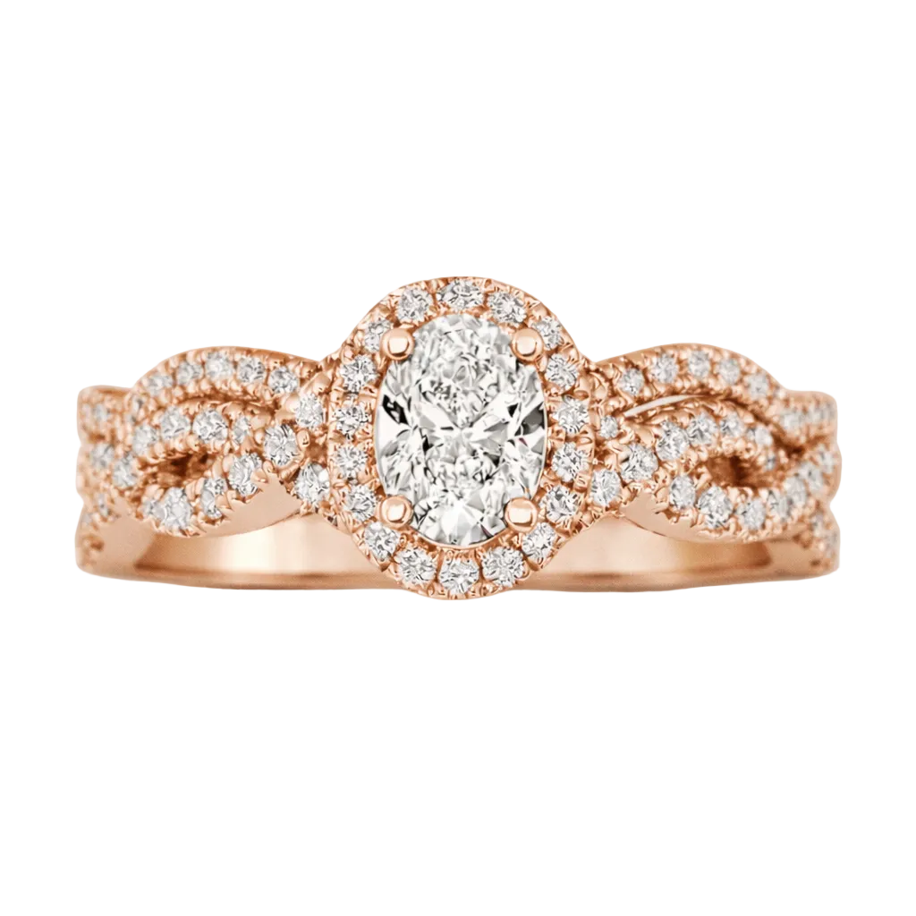 Love Story® Rosé Twist Oval Diamond Engagement Ring