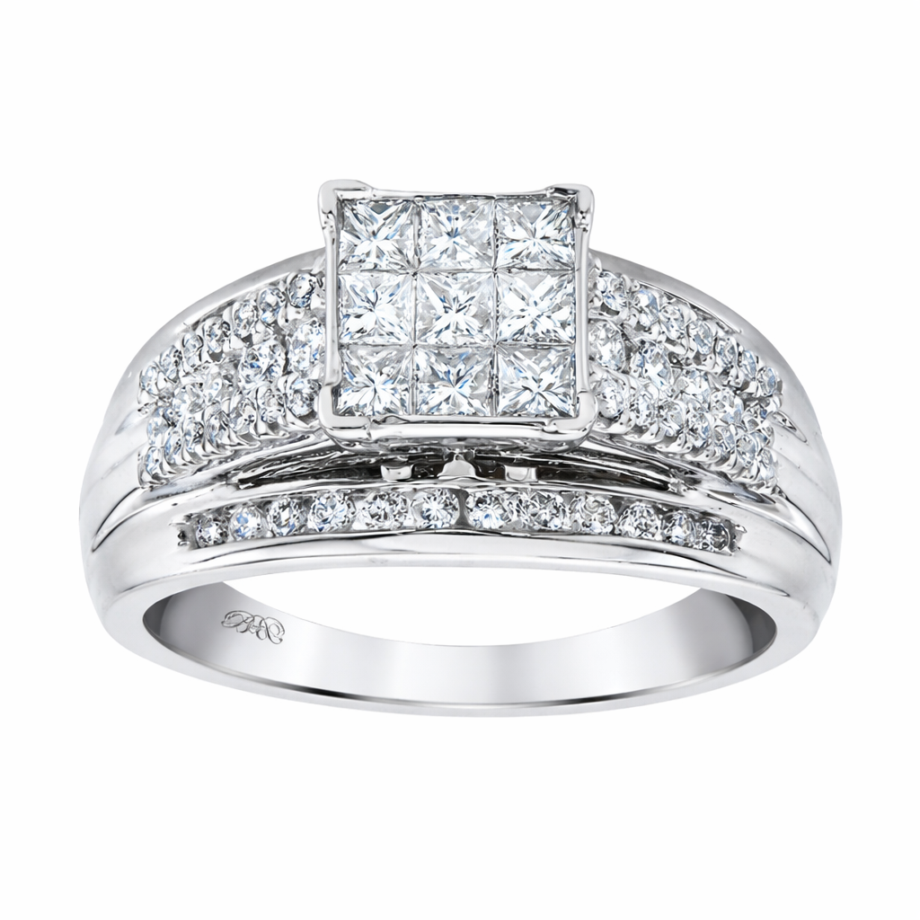 Two Hearts® Ice Matrix Princess Engagement Ring