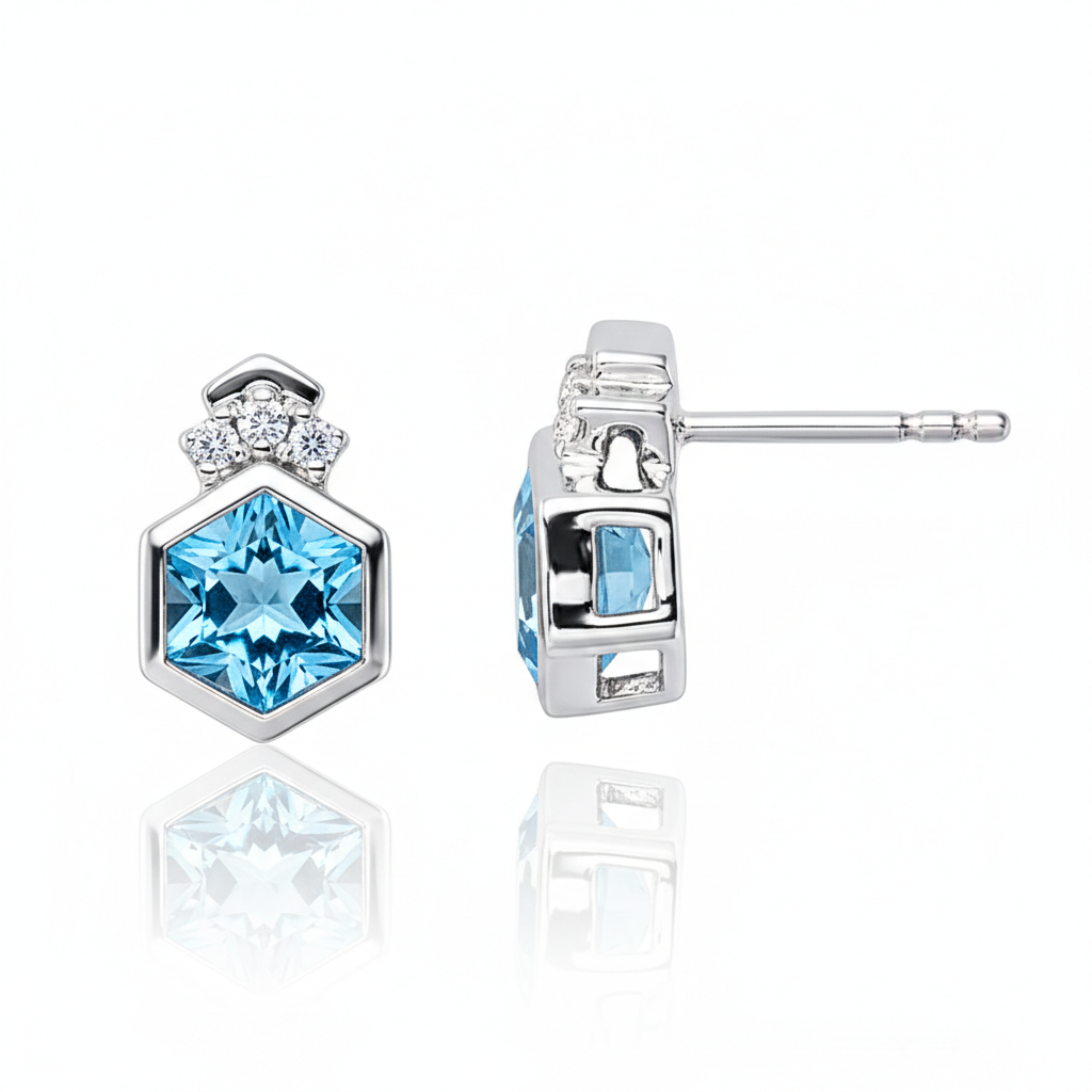 Arctic Spark Blue Topaz Earrings