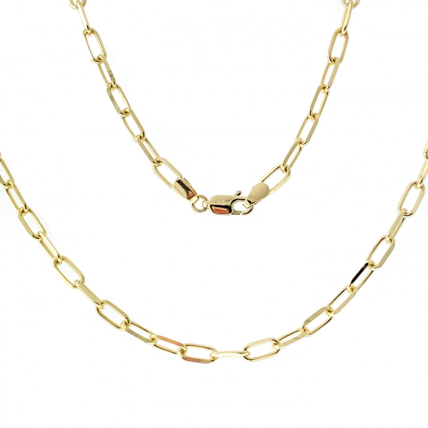 Yellow Gold Paperclip Chain