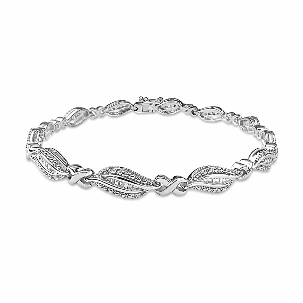 Frosted Leaf Diamond Bracelet