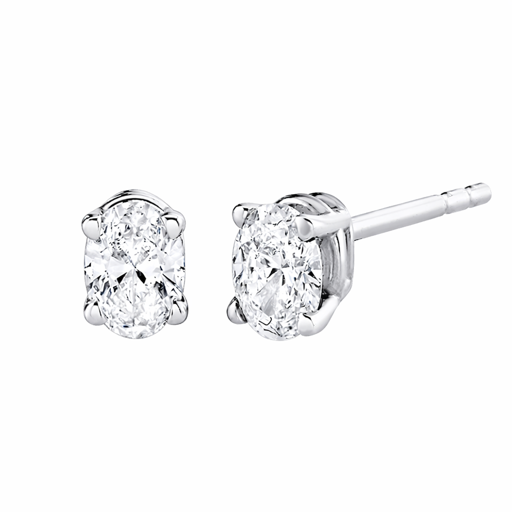 Premium Oval Diamond Stud Earrings