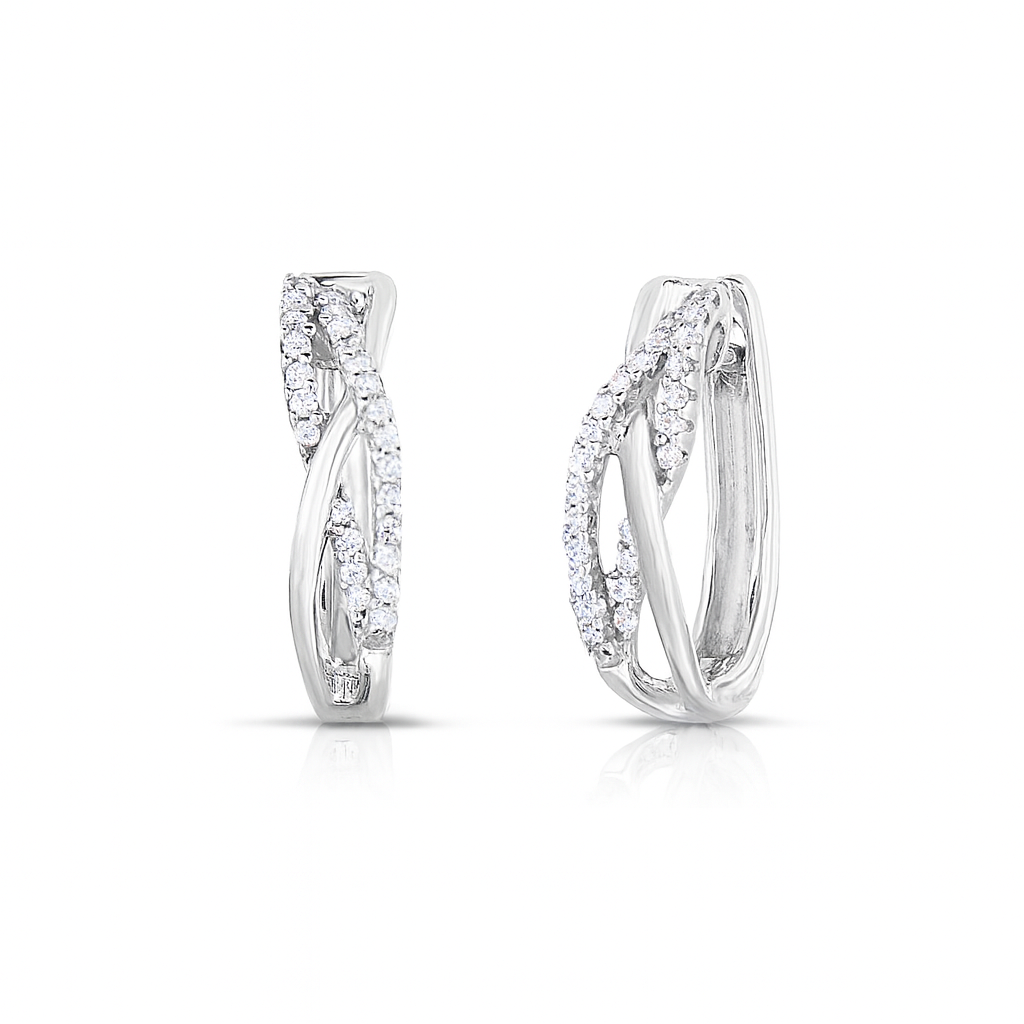 Interlace Diamond Huggies