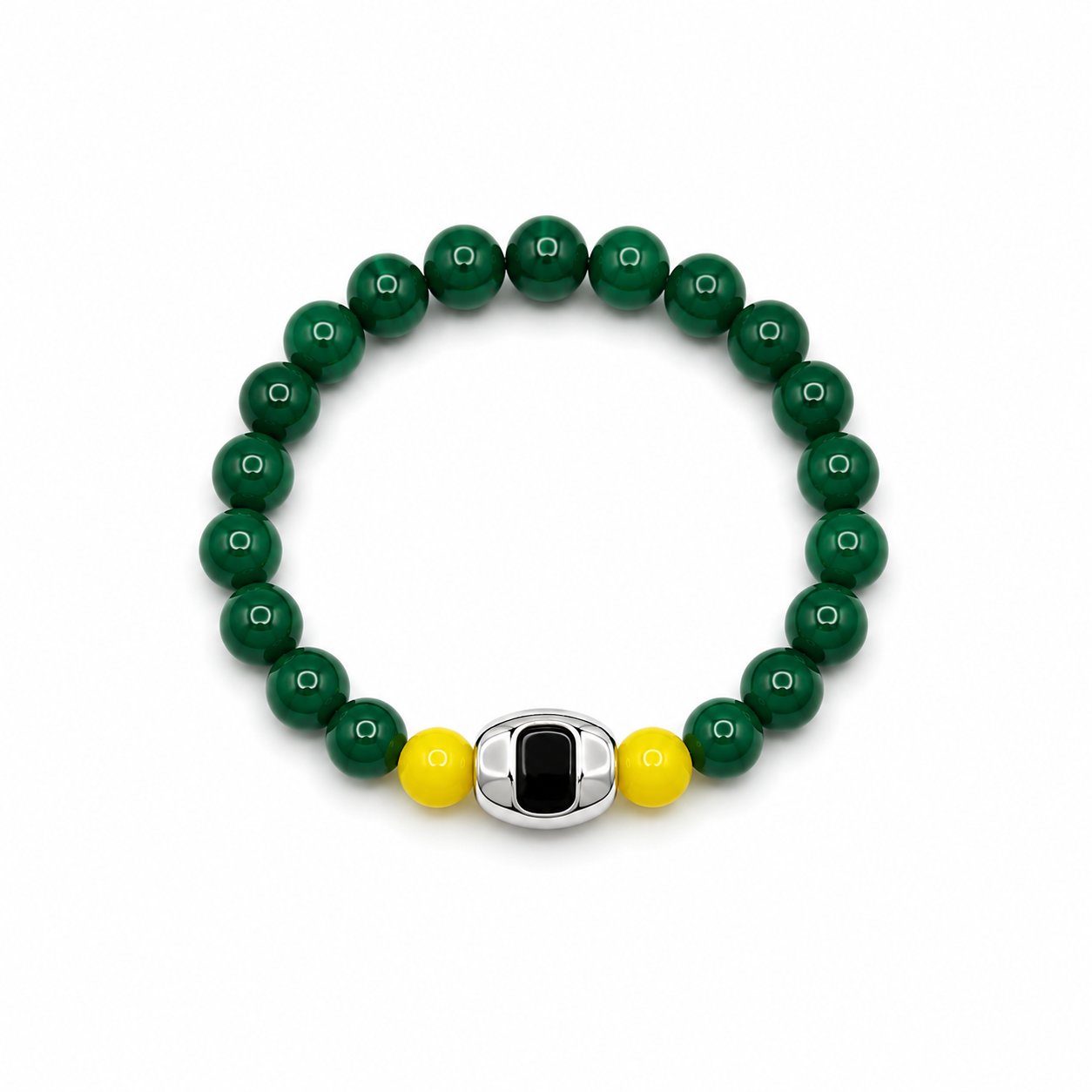 Oregon Ducks® Green Quartz Beaded Bracelet