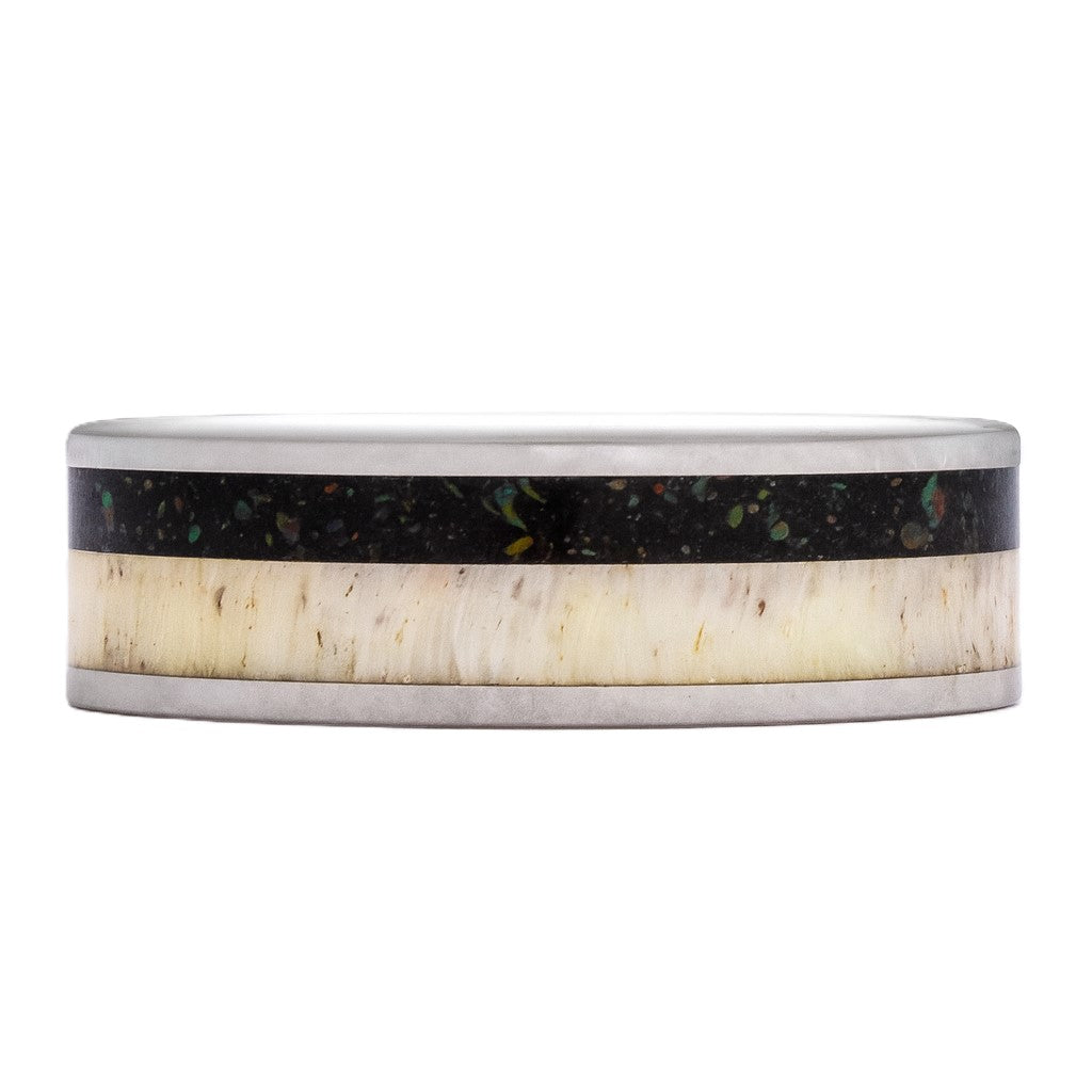 Heavy Stone® Antler Black Opal Men's Band