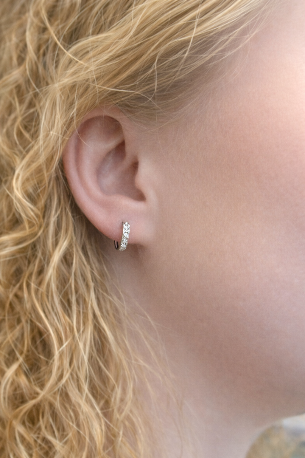 Diamond ChannelLine Huggie Hoops