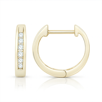 Diamond ChannelLine Huggie Hoops