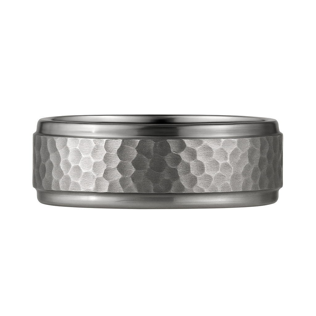 Heavy Stone® 6mm Hammered Edge Tungsten Men’s Band
