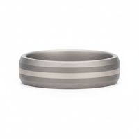 Heavy Stone® Platinum Pinstripe Tungsten Men's Band