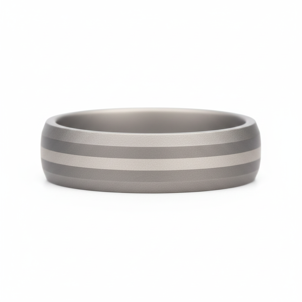 Heavy Stone® Platinum Pinstripe Tungsten Men's Band