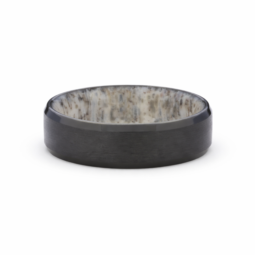 Harry Ritchie Guardian Heavy Stone® Elk Antler Zirconium Men's Band – Harry Ritchies