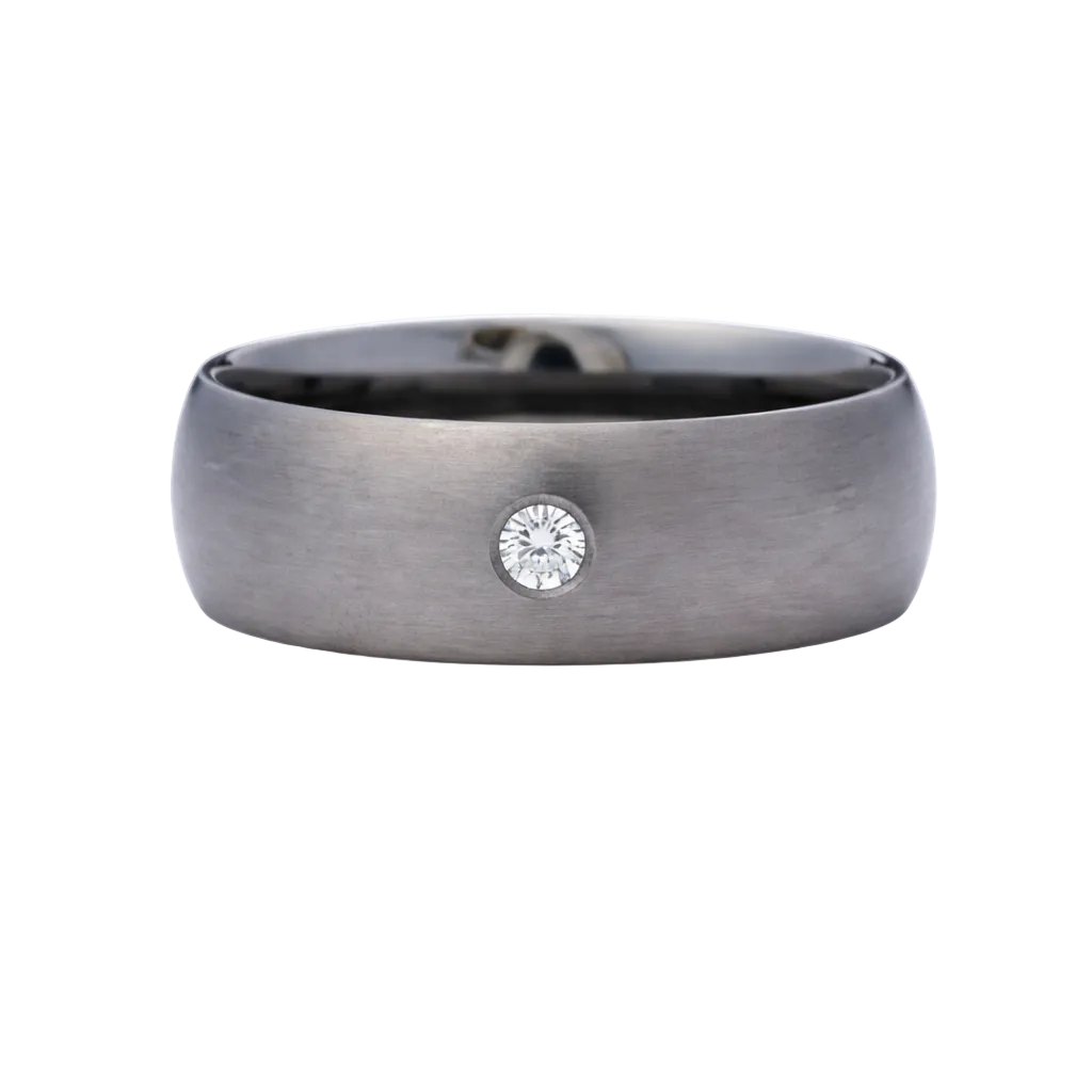 Heavy Stone® Matte Tantalum Diamond Men’s Band