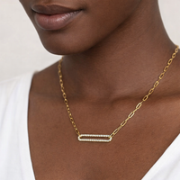 Shy Creation® Borderline Pavé Pendant Necklace