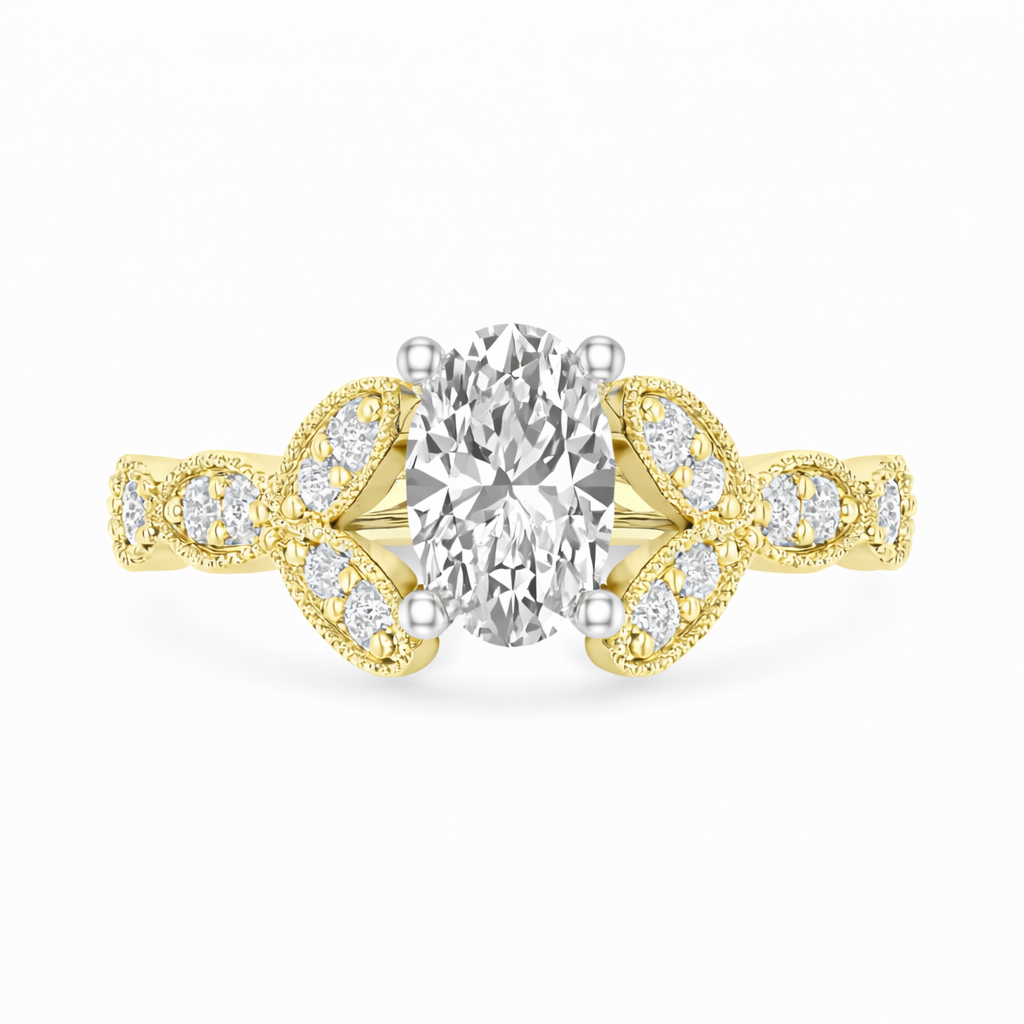 Love Story® Golden Bloom Oval Diamond Engagement Ring