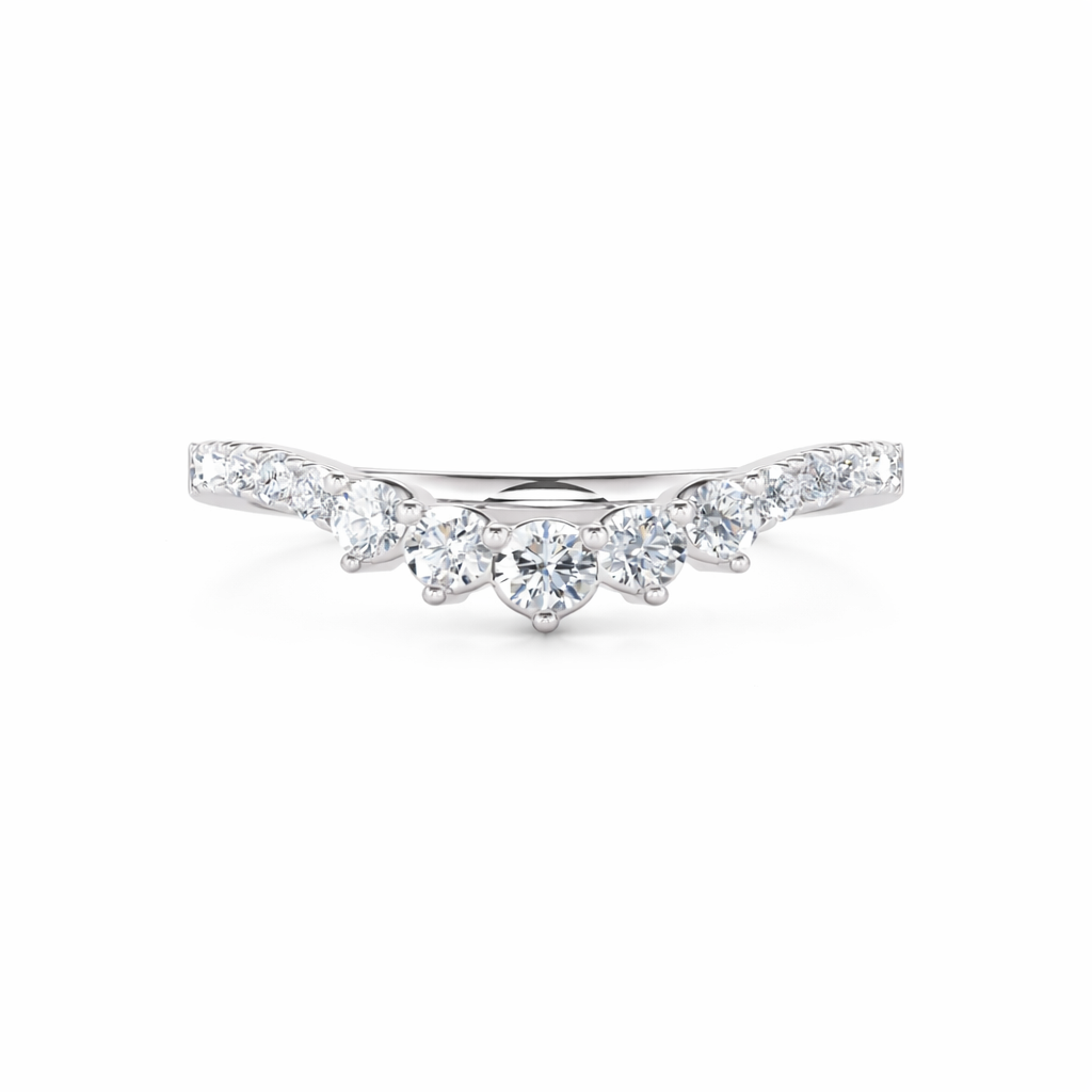 Graduated Arc Diamond Contour Band