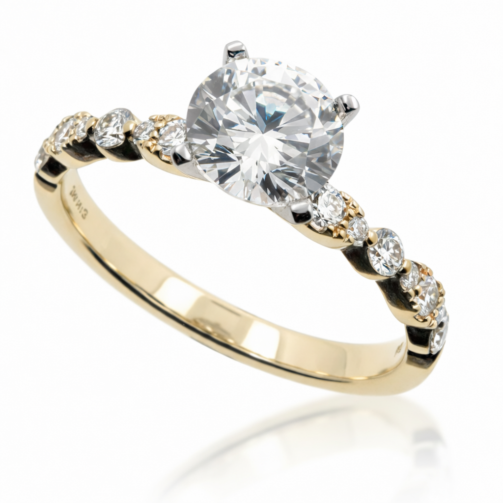 Harry Ritchie Guardian Love Story® Bound in Light Round Diamond Semi Mounting Engagement Ring ...