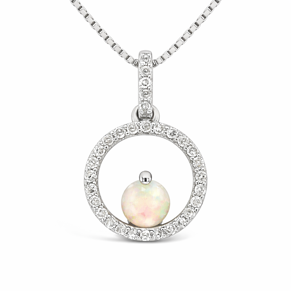 Lunar Haze Opal Nimbus Pendant