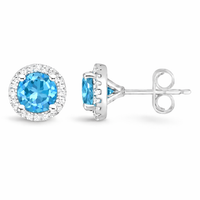 December Sky Blue Topaz Earrings