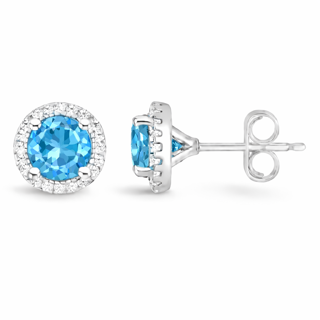 December Sky Blue Topaz Earrings